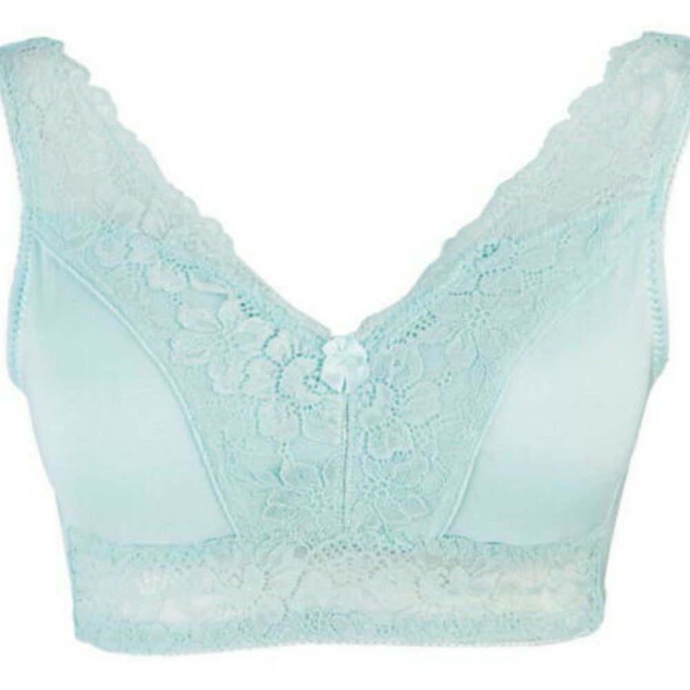 Rhonda Shear Pin Up Lace Women's Bra Aqua